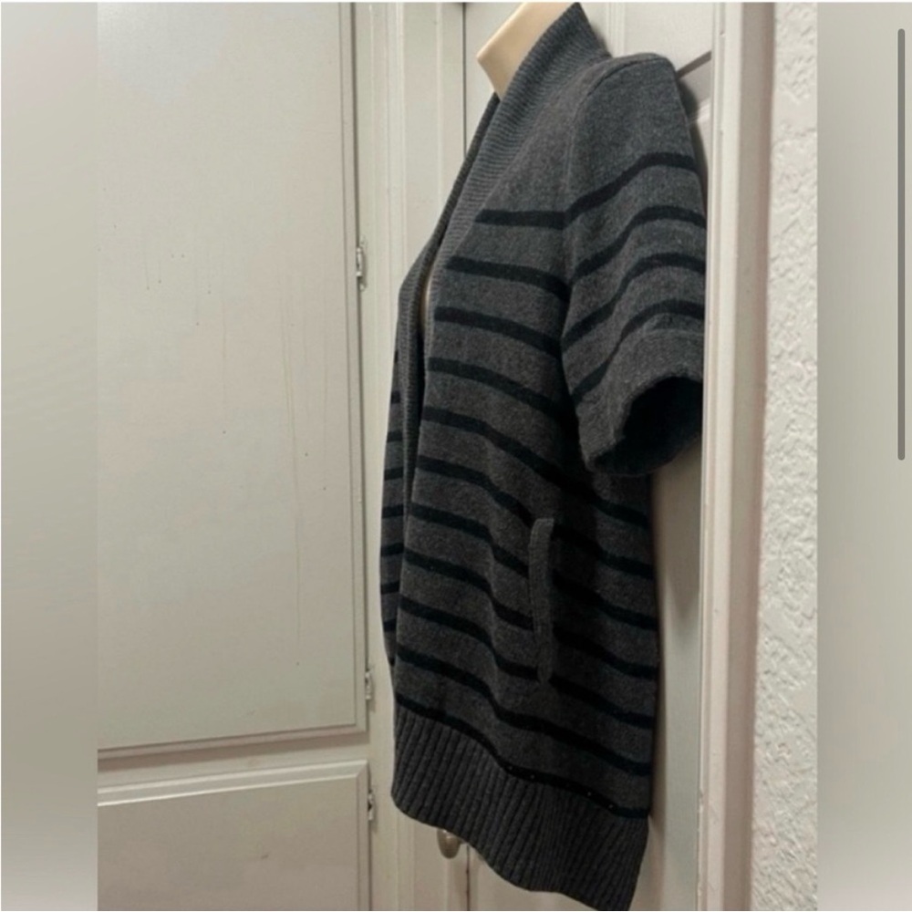 Rag & Bone Knit Wool/Cashmere Blend Cardigan Preppy Black/Grey Stripe -Med - EUC - Picture 3 of 8